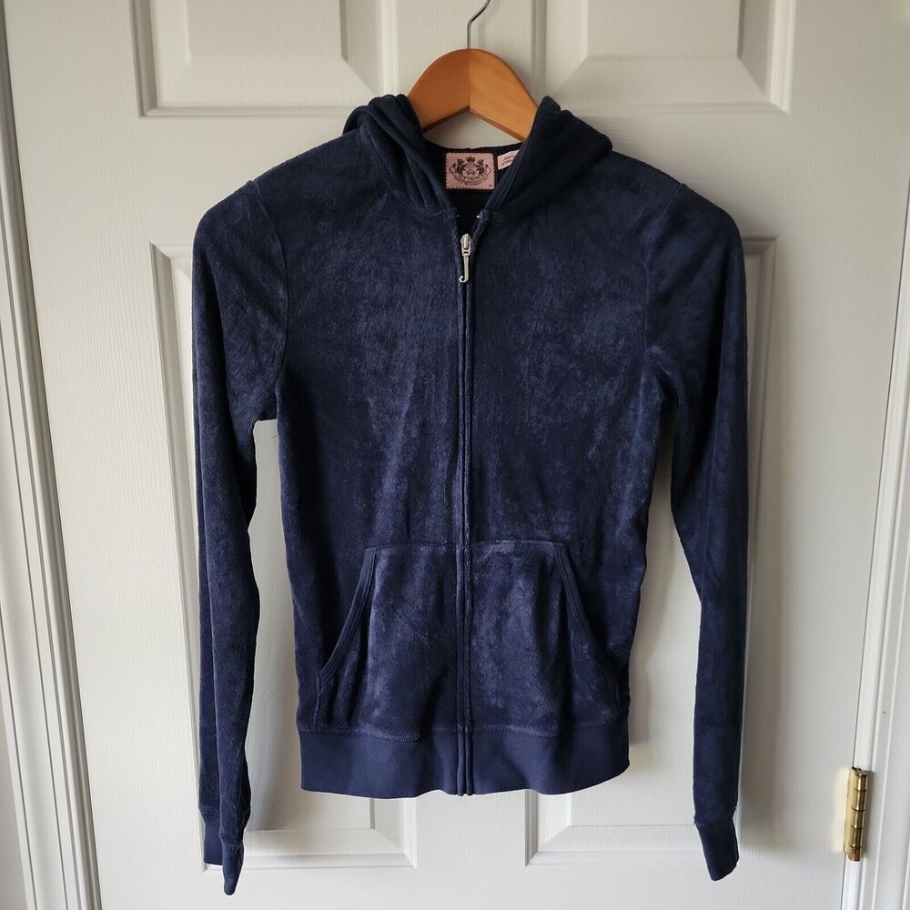 Juicy Couture Zip Up Jacket Blue M Track Suit Jacket 90s Pink tag